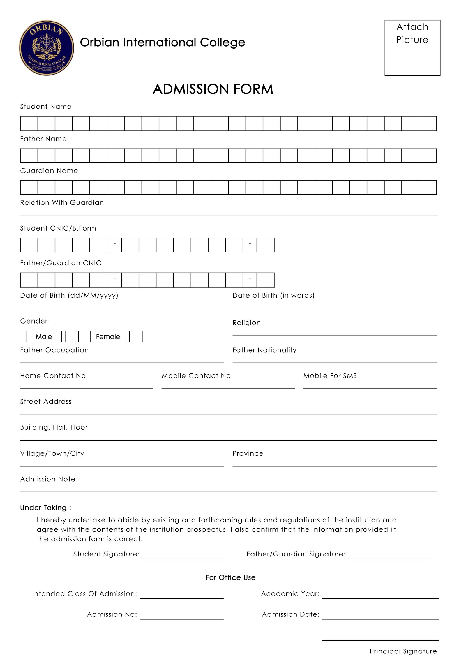 Admission Form